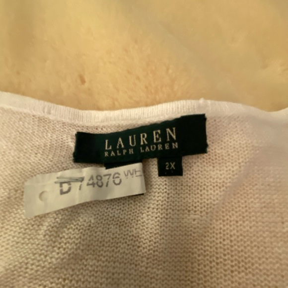 Lauren By Ralph Lauren Linen Sweater With Embroidery Around Neck. Size 2X - Picture 3 of 3